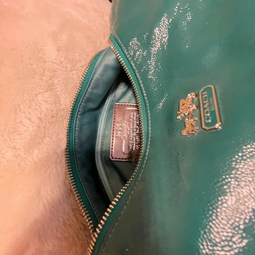 Coach Teal Leather Shoulder Bag